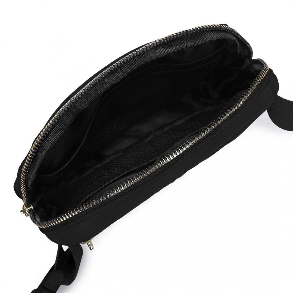 Miss Lulu Lightweight Stylish Water-resistant Casual Bum Bag - Black