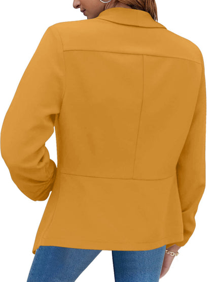 Women’s Solid Color Open Front Crop Blazer