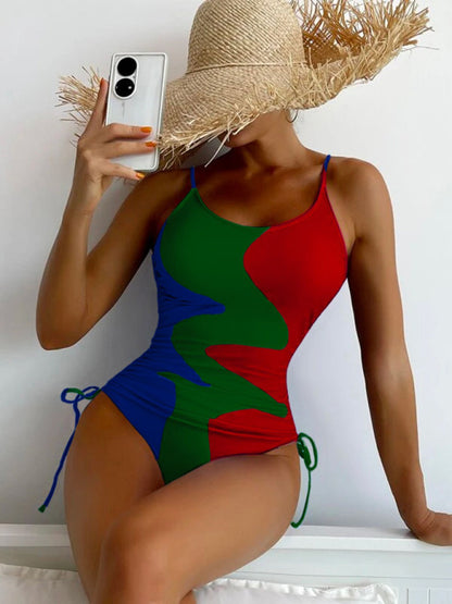 Women's Solid Color Texture Always Fits One-Piece Swimsuits